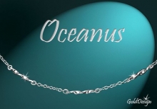 Oceánus - náramek stříbřený